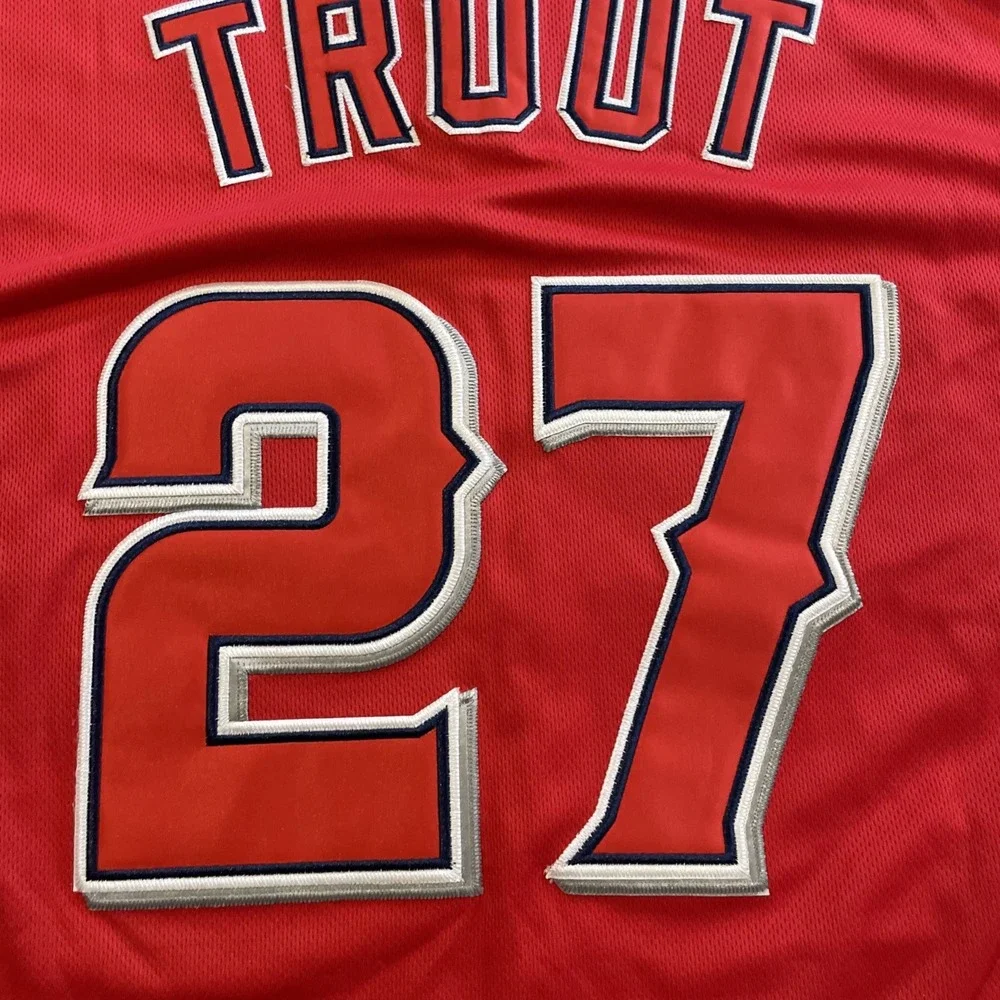 NWT Mike‎ Trout Nike Authentic Alternate Red Jersey Size 56 Los Angeles Angels